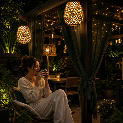 Solar Bamboo Garden Lantern