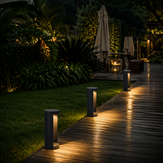 Modern Black Bollard Path Light