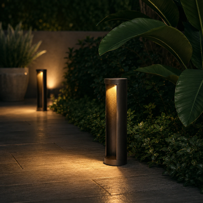 Modern Black Bollard Path Light