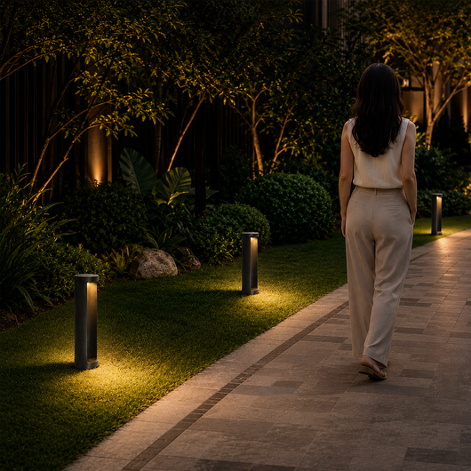Modern Black Bollard Path Light