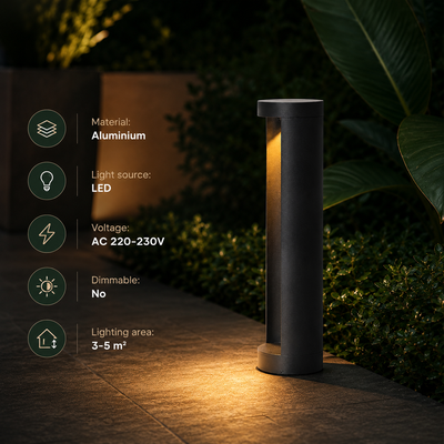 Modern Black Bollard Path Light