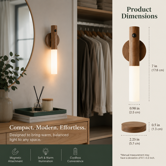 Wooden Motion Sensor Wall Light