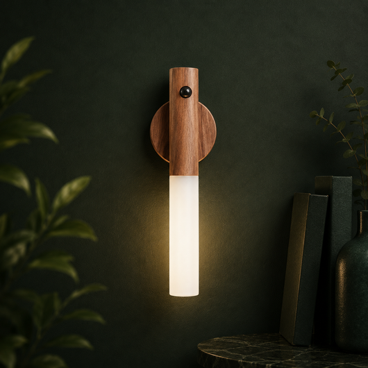 Wooden Motion Sensor Wall Light