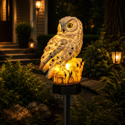 Solar Owl Garden Light