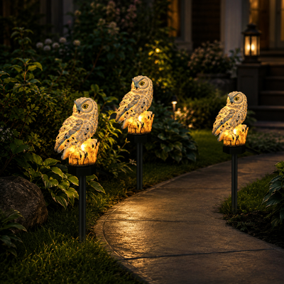 Solar Owl Garden Light