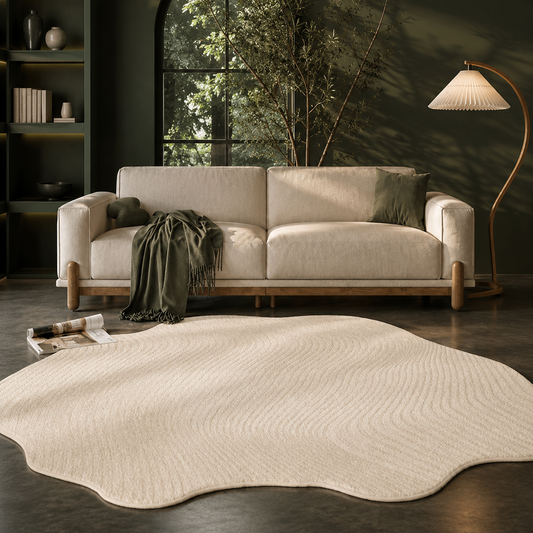 Lorae Cream Shag Area Rug