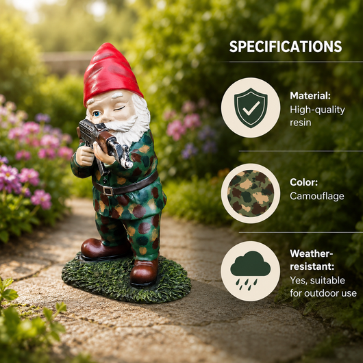 Drelix Military Garden Gnome
