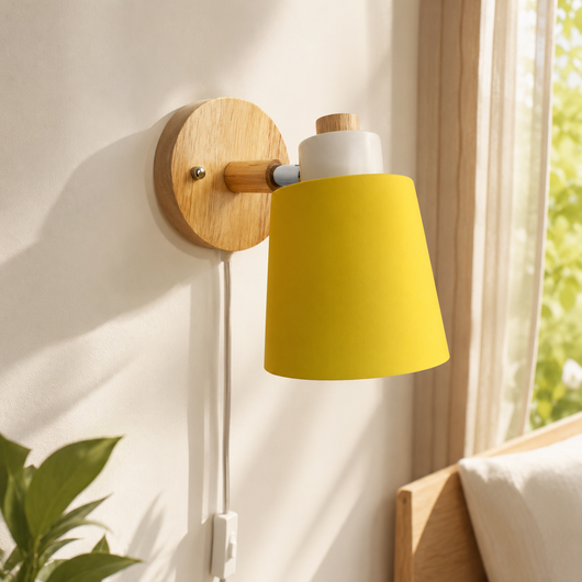 Wood & Metal Wall Reading Lamp
