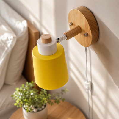 Wood & Metal Wall Reading Lamp
