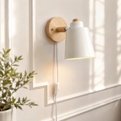 Wood & Metal Wall Reading Lamp
