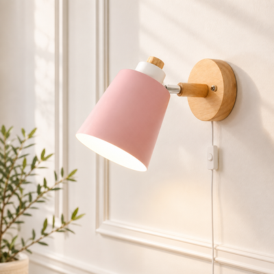 Wood & Metal Wall Reading Lamp