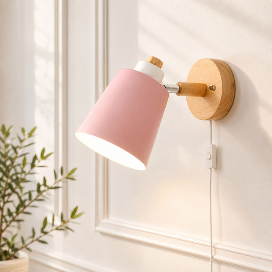 Wood & Metal Wall Reading Lamp