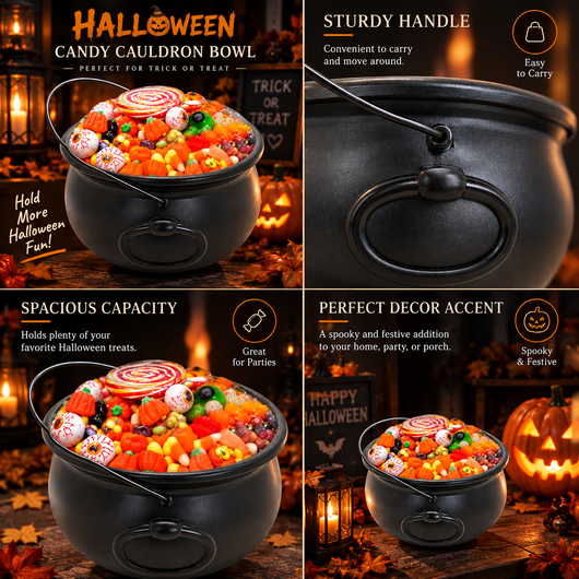 Witch's Cauldron Candy Bowl