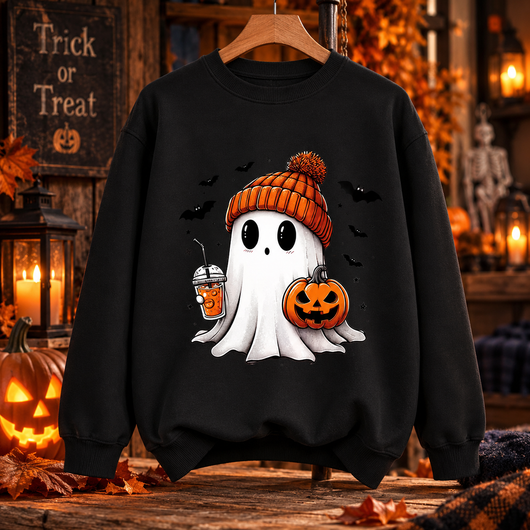 Ghost and Pumpkin Sweatshirt