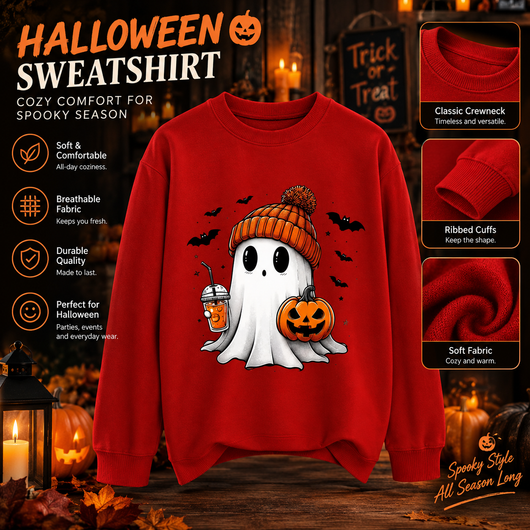 Ghost and Pumpkin Sweatshirt