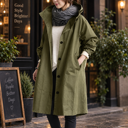 Long Hooded Raincoat