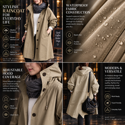 Long Hooded Raincoat