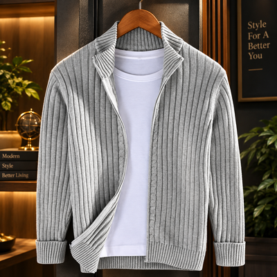 Men's Zip Up Knit Cardigan