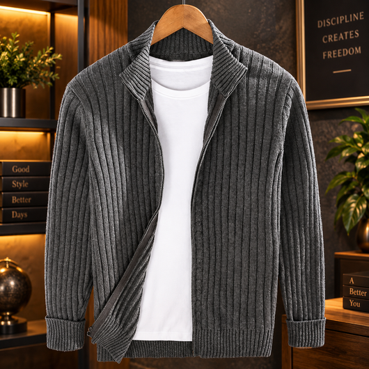 Men's Zip Up Knit Cardigan