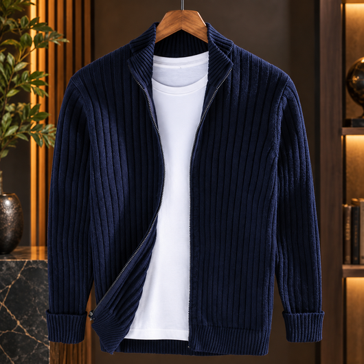 Men's Zip Up Knit Cardigan