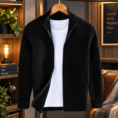 Men's Zip Up Knit Cardigan