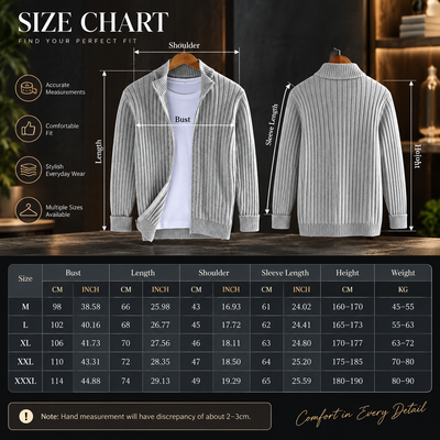 Men's Zip Up Knit Cardigan