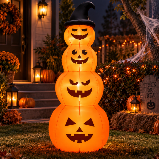 8 Ft Inflatable Pumpkin Stack
