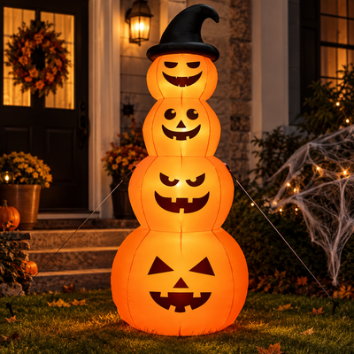 8 Ft Inflatable Pumpkin Stack