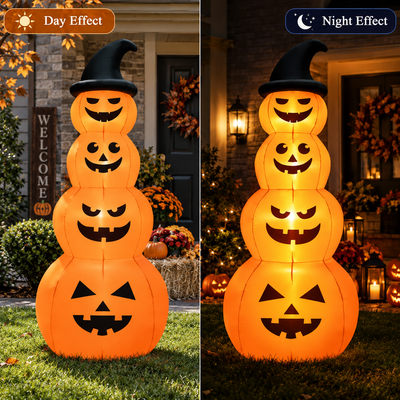8 Ft Inflatable Pumpkin Stack