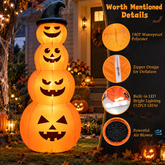 8 Ft Inflatable Pumpkin Stack