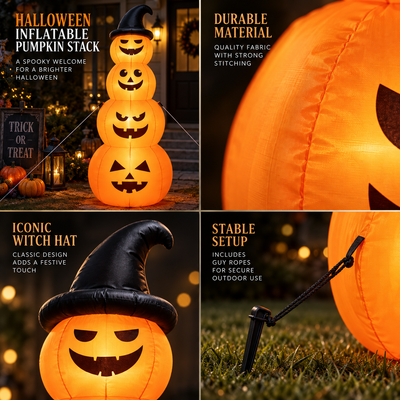 8 Ft Inflatable Pumpkin Stack