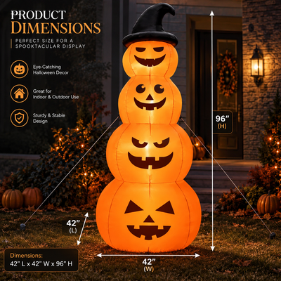 8 Ft Inflatable Pumpkin Stack