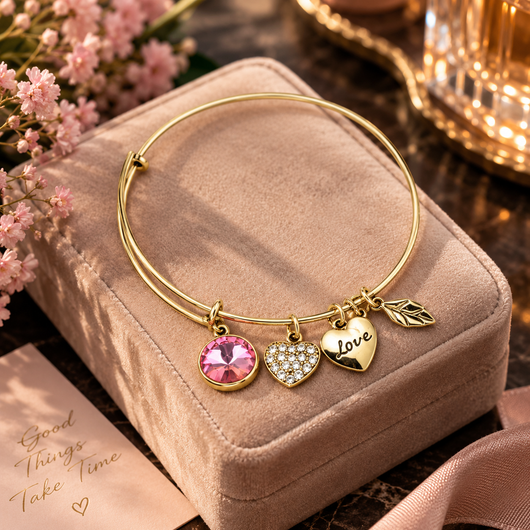 October Birthstone Charm Bracelet