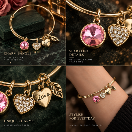October Birthstone Charm Bracelet