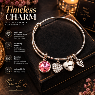 October Birthstone Charm Bracelet