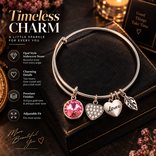 October Birthstone Charm Bracelet