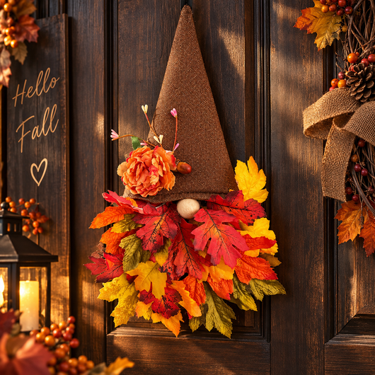 Fall Gnome Front Door Wreath