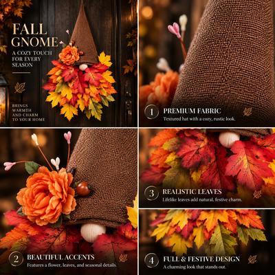 Fall Gnome Front Door Wreath
