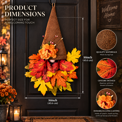 Fall Gnome Front Door Wreath