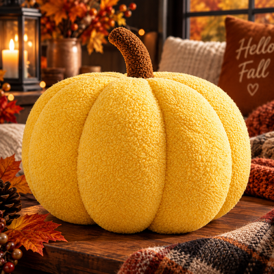 Knitted Pumpkin Plush Cushion
