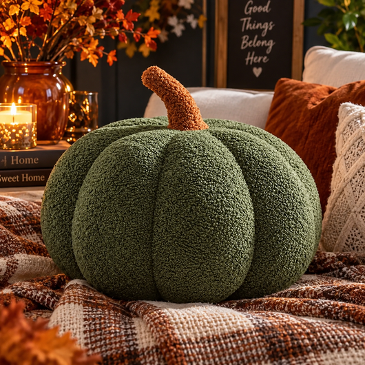 Knitted Pumpkin Plush Cushion