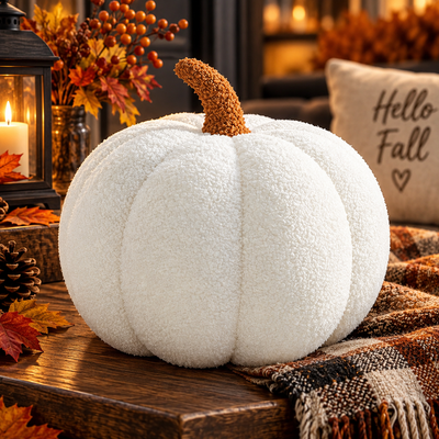 Knitted Pumpkin Plush Cushion