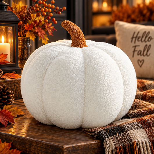 Knitted Pumpkin Plush Cushion