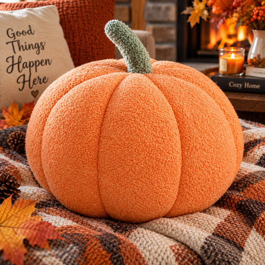 Knitted Pumpkin Plush Cushion
