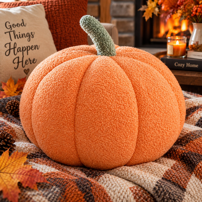 Knitted Pumpkin Plush Cushion