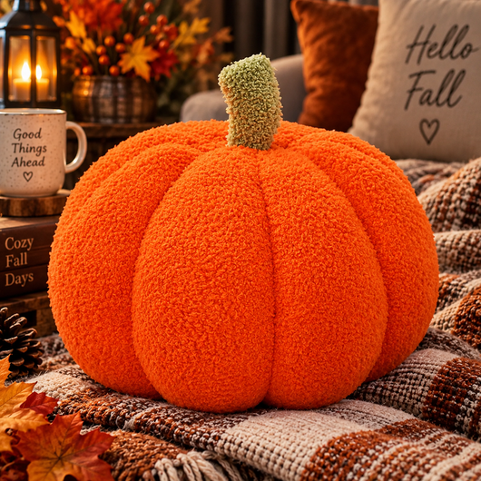 Knitted Pumpkin Plush Cushion
