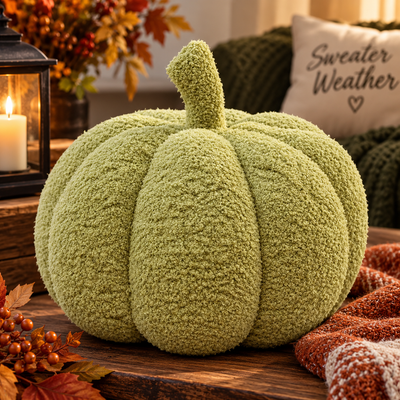 Knitted Pumpkin Plush Cushion