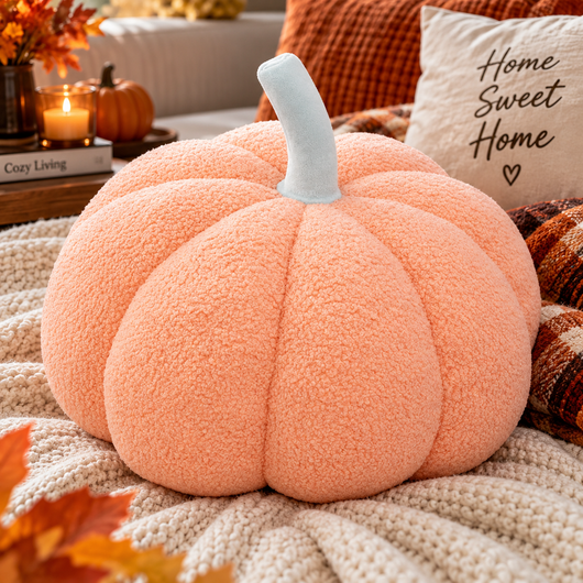 Knitted Pumpkin Plush Cushion
