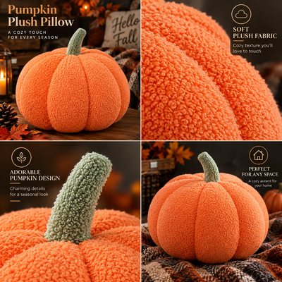 Knitted Pumpkin Plush Cushion