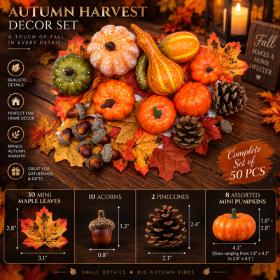 50 Piece Fall Harvest Decor Kit